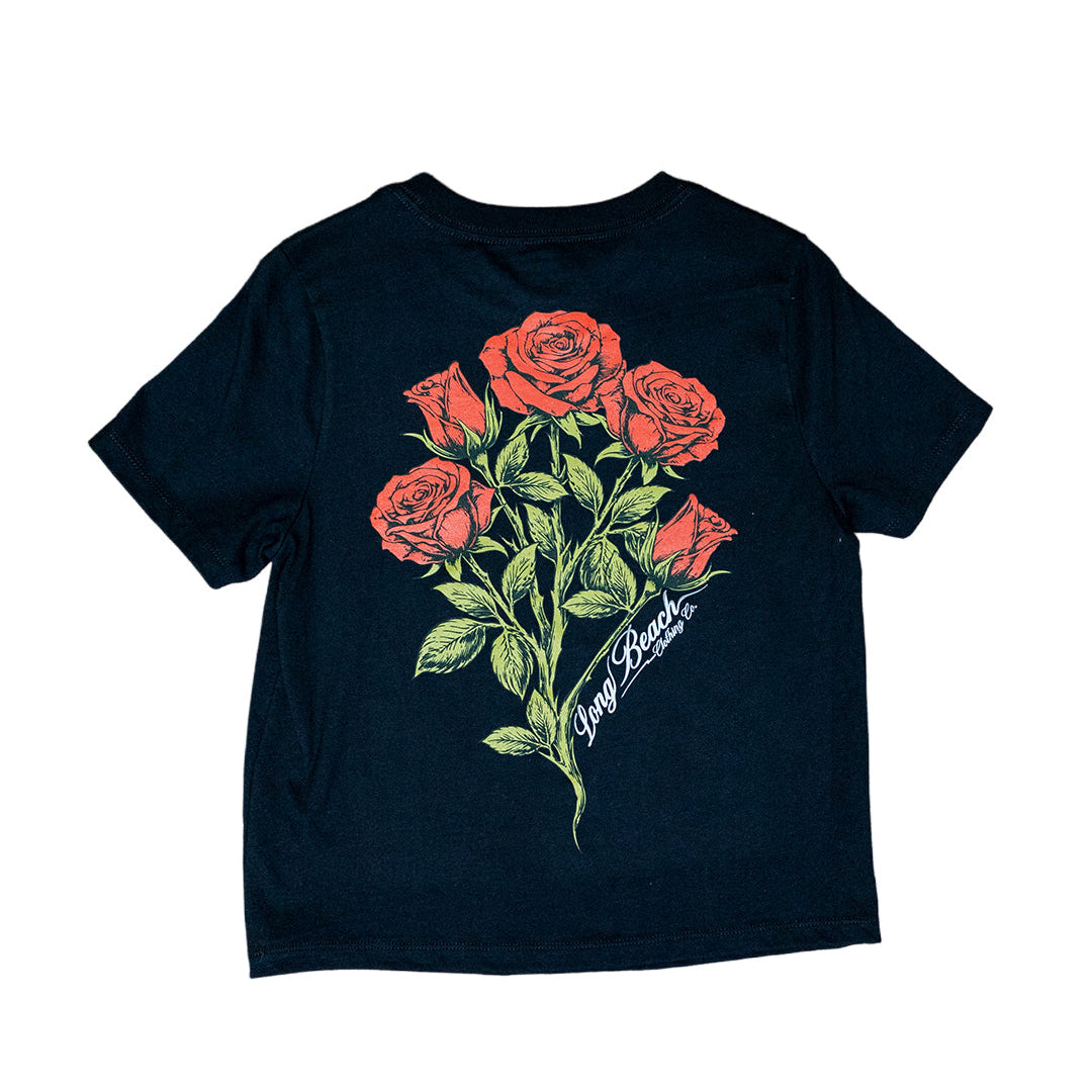 Roses Women's Black Boxy T-Shirt