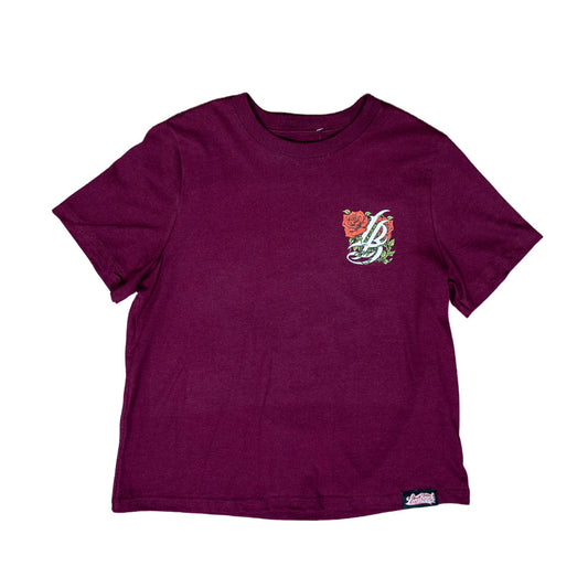 Roses Women's Maroon Boxy T-Shirt