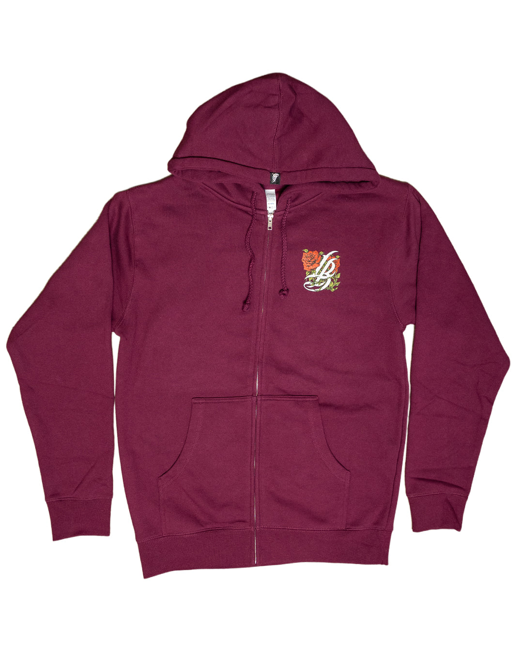 Roses Women's Maroon Zip Up Hoodie