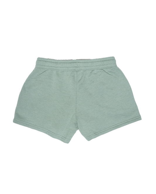 Women's Embroidered Cursive LB Sage Fleece Shorts