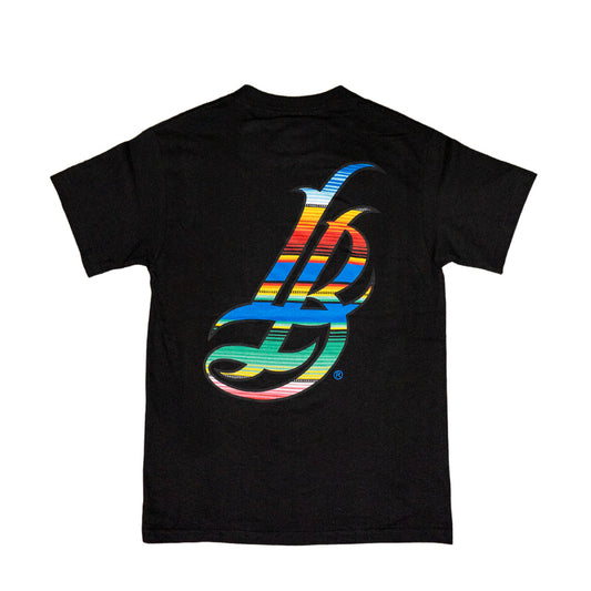 Serape Cursive LB Men's Black T-Shirt