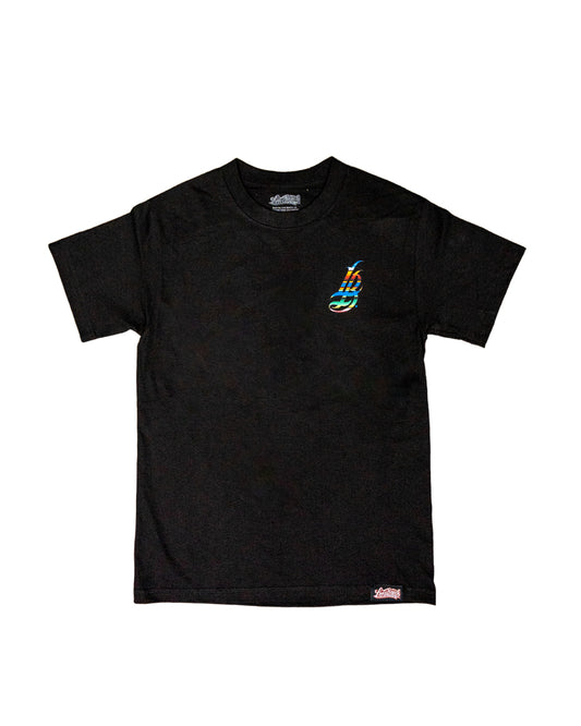 Serape Cursive LB Men's Black T-Shirt