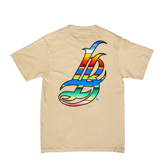 Serape Cursive LB Men's Sand T-Shirt