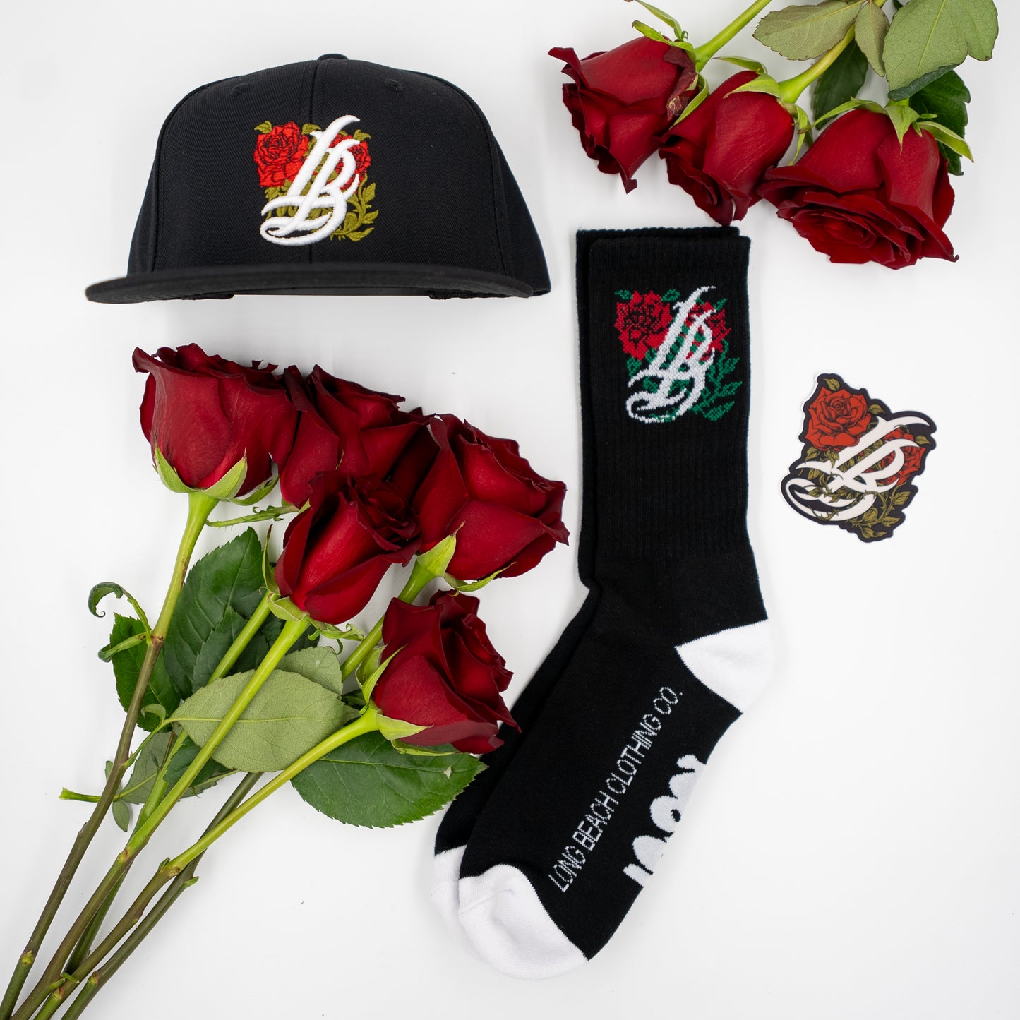 Roses Cursive LB Black Snapback
