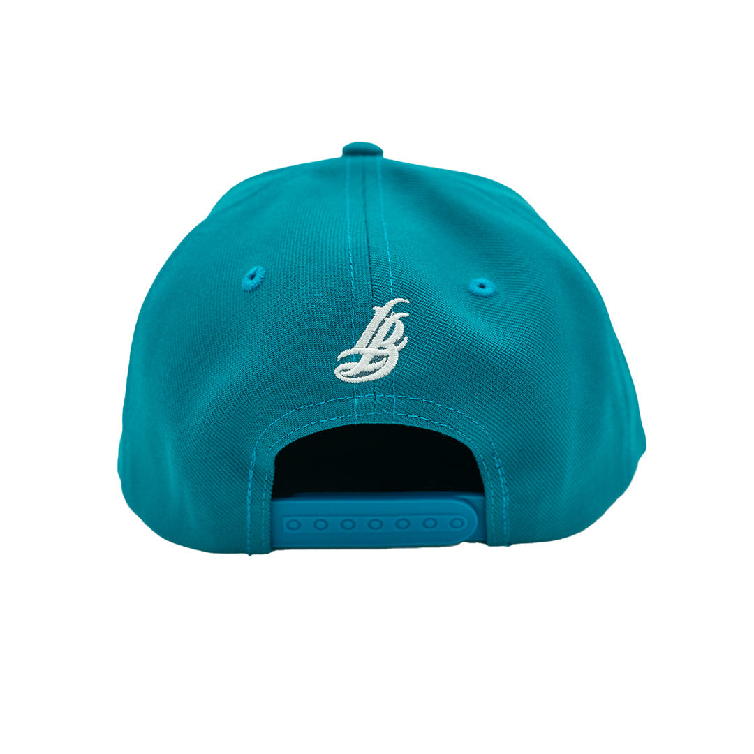 Cursive LB Teal Snapback