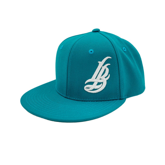 Cursive LB Teal Snapback