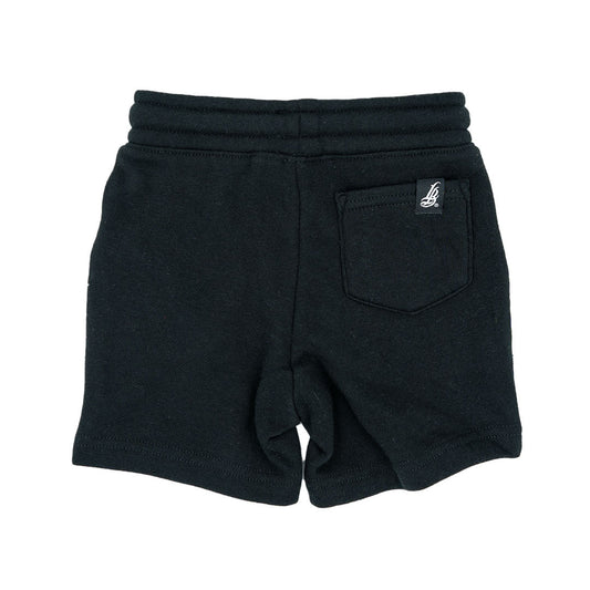 Toddler's Black Cursive LB Fleece Shorts