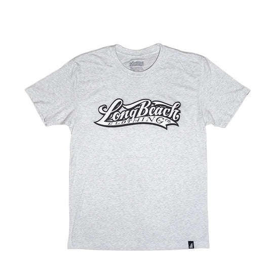 ADULT Long Beach Clothing Co. Logo Heather White Triblend T-Shirt