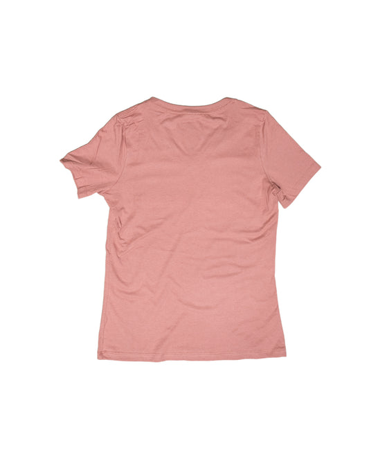 Embroidered Women's Mauve V-Neck T-Shirt