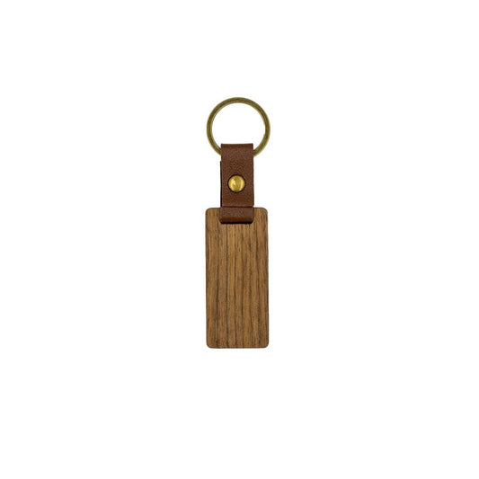 Cursive LB Wood Keychain