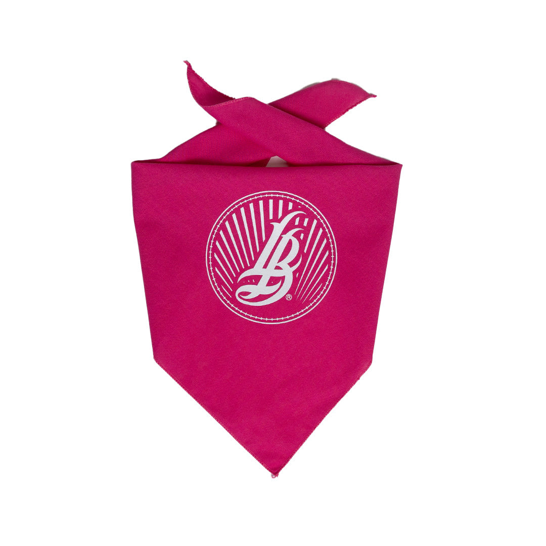 Cursive LB Sunset Hot Pink Dog Bandana