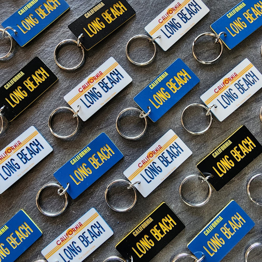 Vintage Blue License Plate Keychain