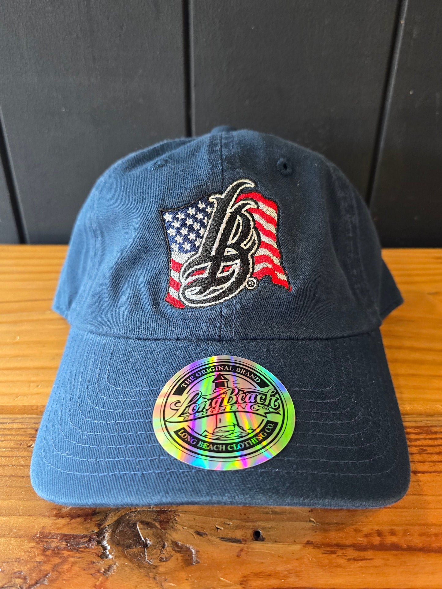 Americana Cursive LB Unstructured Navy Dad Hat
