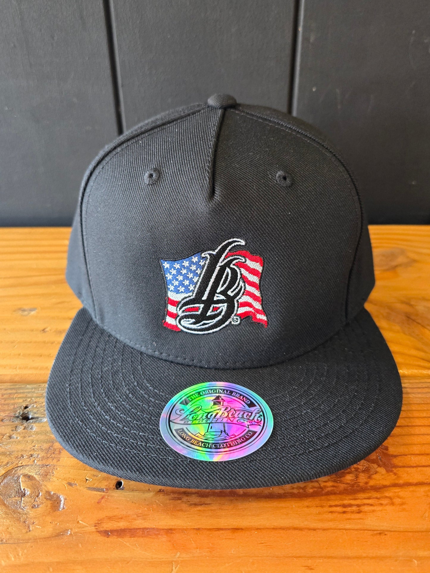 Americana Cursive LB Black Snapback