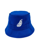 Cursive LB White on Royal Blue Bucket Hat