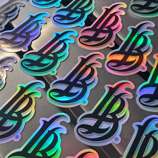 Holographic Cursive LB Sticker
