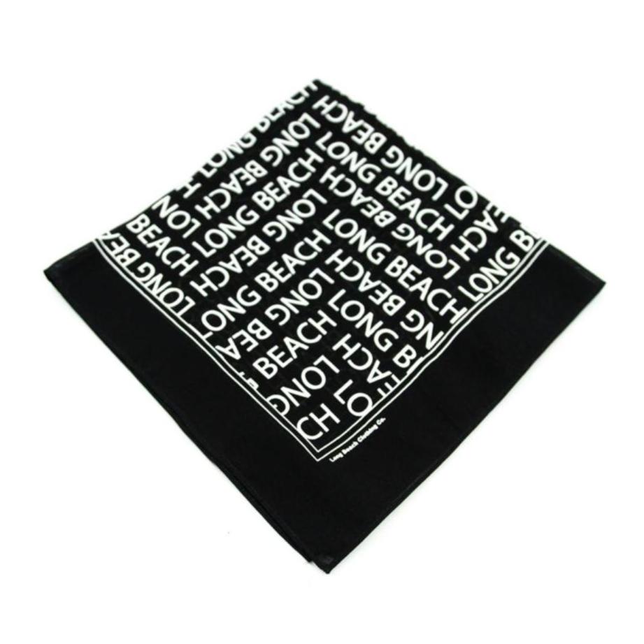 Long Beach Black Block Letter Bandana