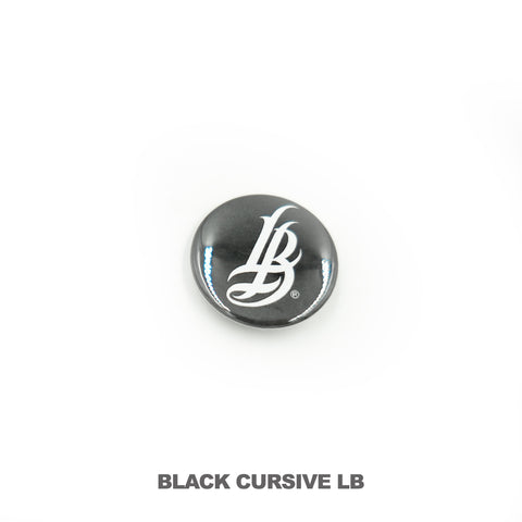Black Cursive LB Button