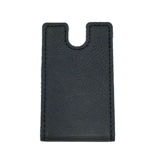 Cursive LB Large Black Faux Leather Money Clip