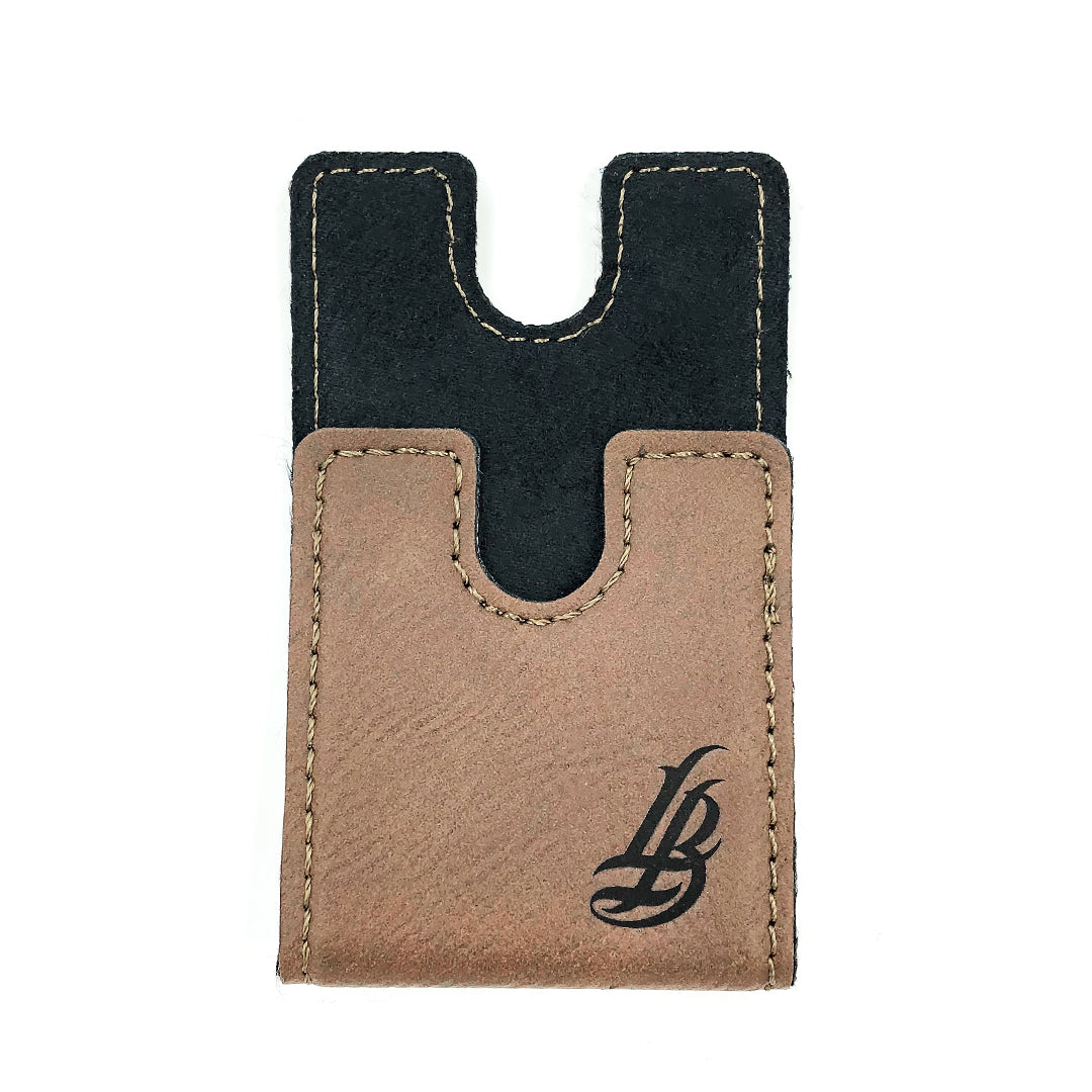 Cursive LB Large Brown Faux Leather Money Clip