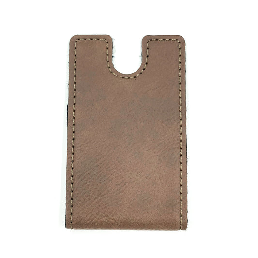 Cursive LB Large Brown Faux Leather Money Clip