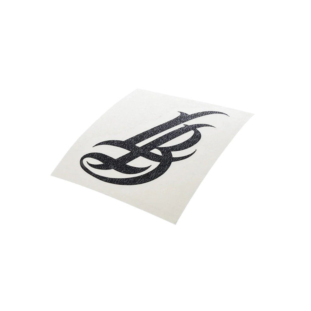 2" Cursive LB Black Vinyl Sticker
