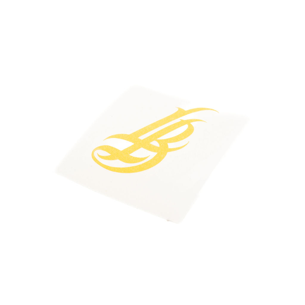 6" Cursive LB Yellow Vinyl Sticker