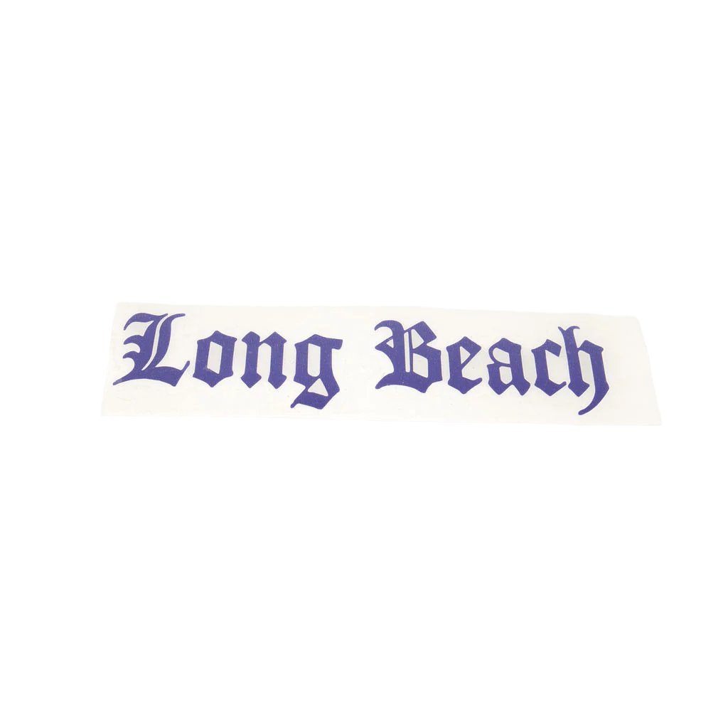 5" Old English Long Beach Purple Vinyl Sticker