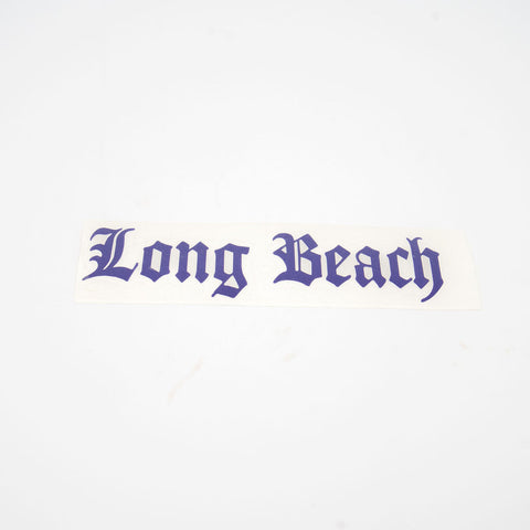 5" Old English Long Beach Purple Vinyl Sticker