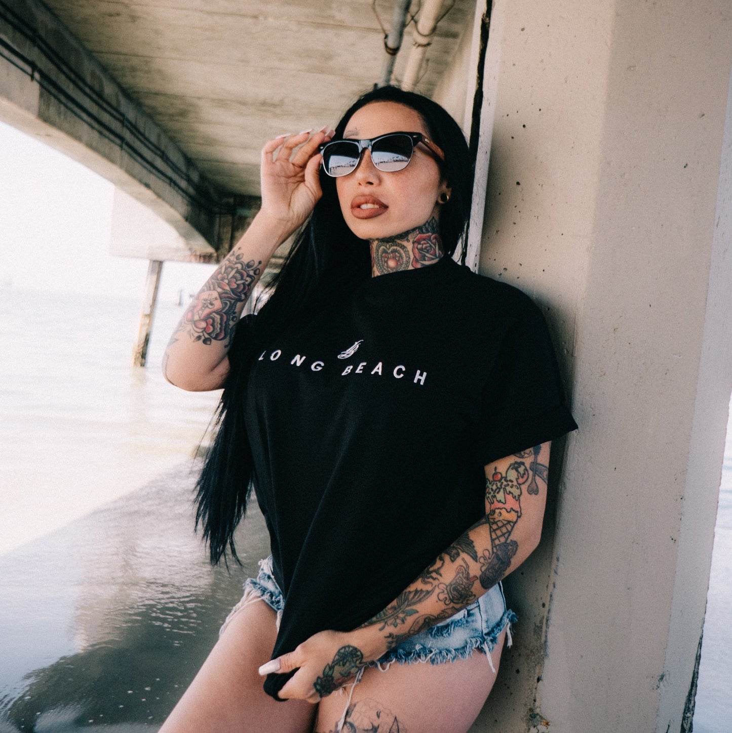 Embroidered Men's Black T-Shirt
