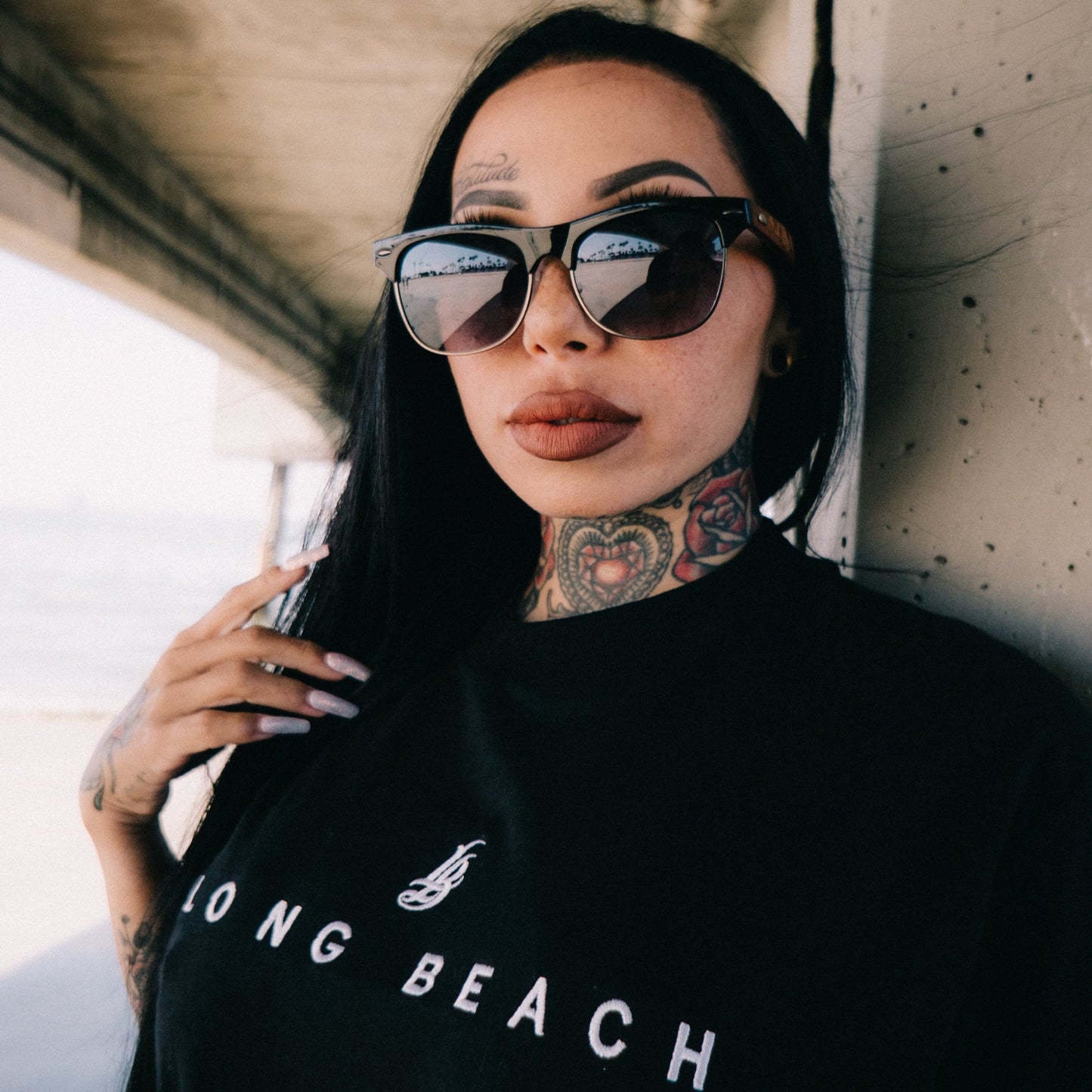 Embroidered Men's Black T-Shirt