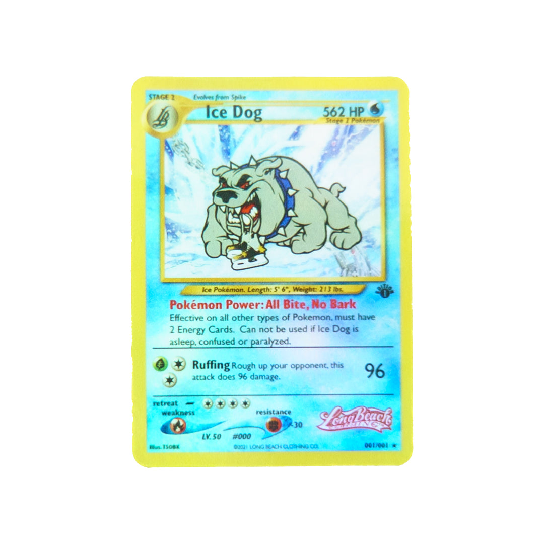 Ice Dog Poke Card Holographic Sticker Long Beach Clothing Co. Ice Dog Poke Card Holographic Sticker Long Beach Clothing Co.