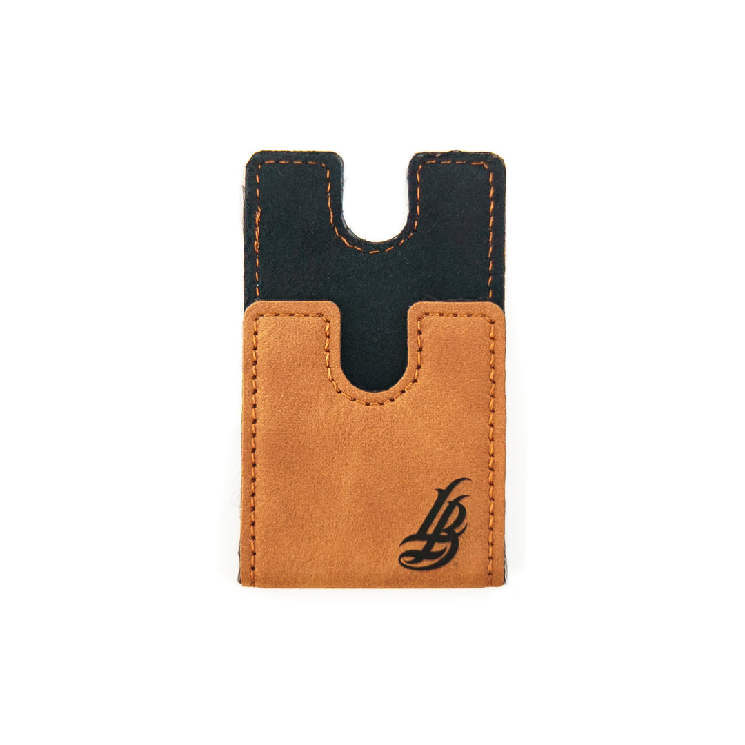 Cursive LB Large Chestnut Faux Leather Money Clip