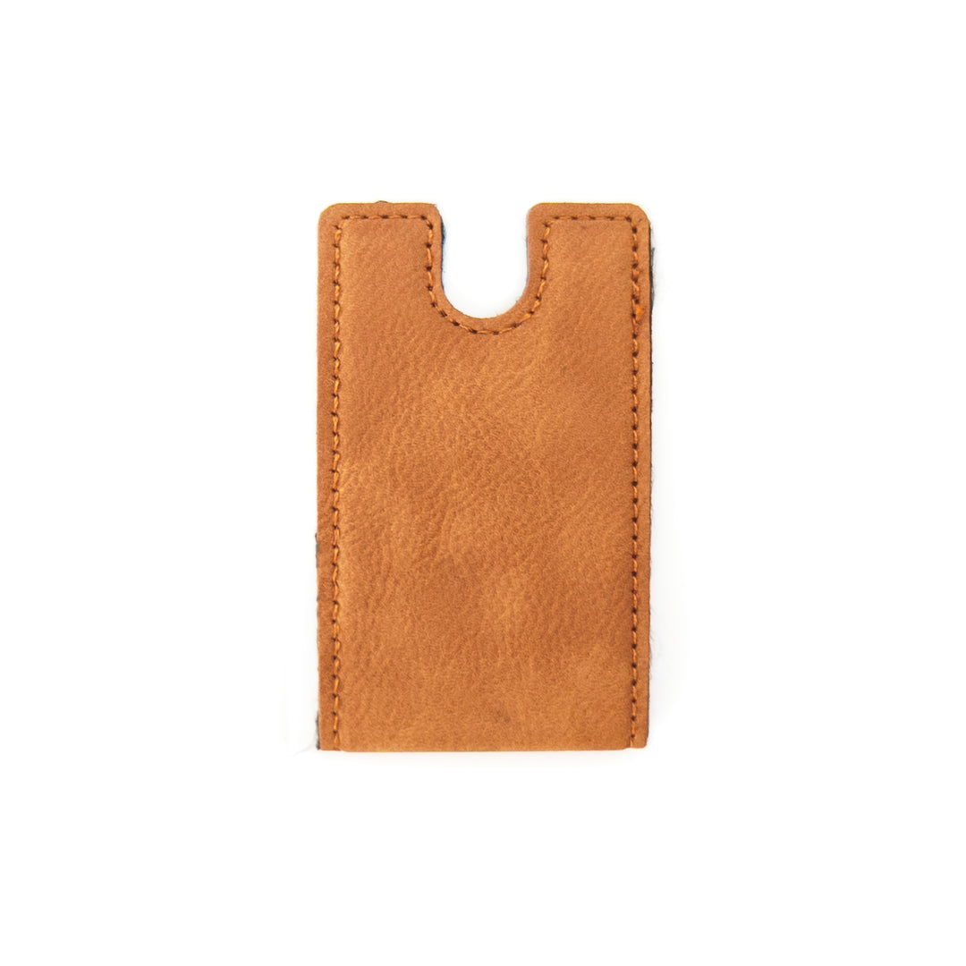 Cursive LB Large Chestnut Faux Leather Money Clip