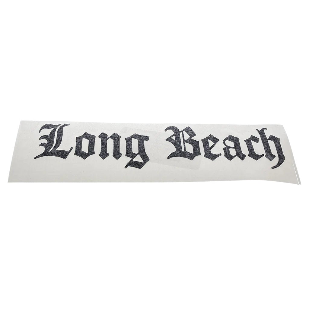 5" Old English Long Beach Black Vinyl Sticker