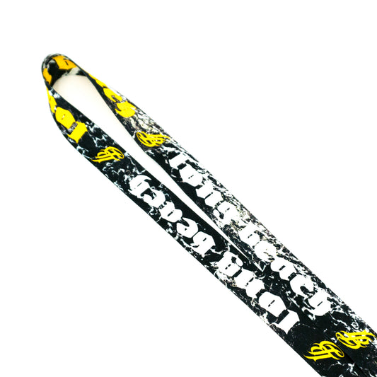 Old English Black/Yellow Long Beach Lanyard