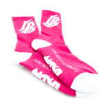 Cursive LB Hot Pink Long Beach Socks