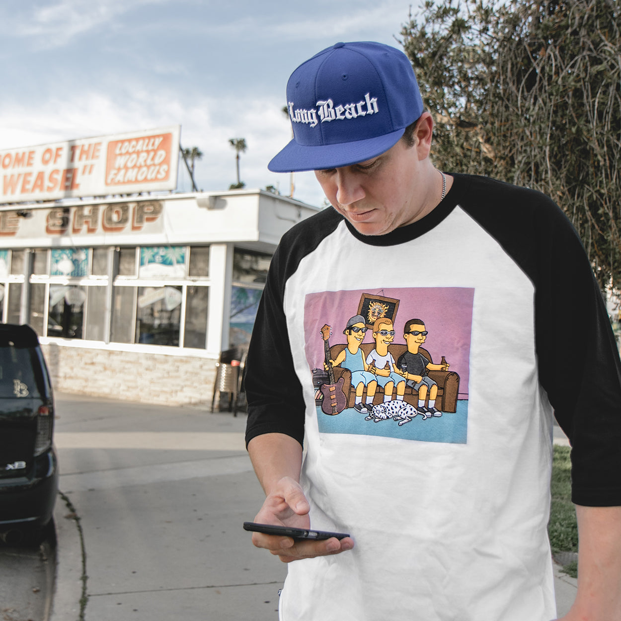 Old English Long Beach Royal Blue Snapback