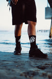 Cursive LB Black Long Beach Socks