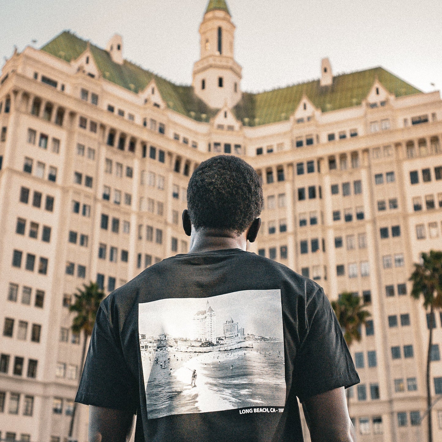 HSLB X Long Beach Clothing Co Men's Black The Villa Surfer T-Shirt