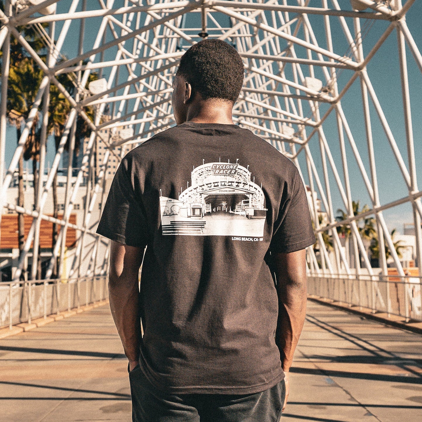 HSLB X Long Beach Clothing Co Men's Black Cyclone Racer T-Shirt