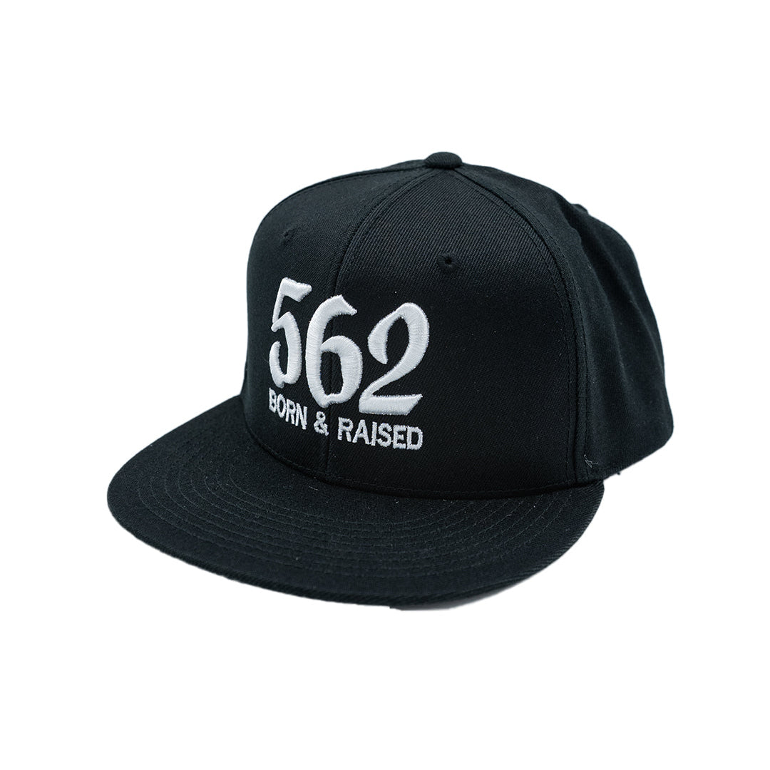 562 Born & Raised White on Black Snapback