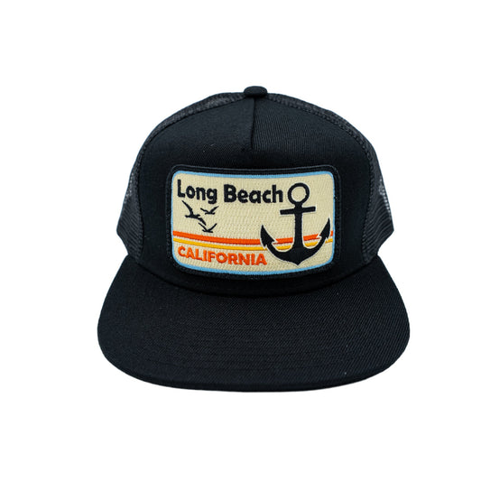 Long Beach Pocket ANCHOR Black Trucker Hat