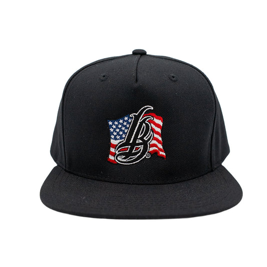 Americana Cursive LB Black Snapback