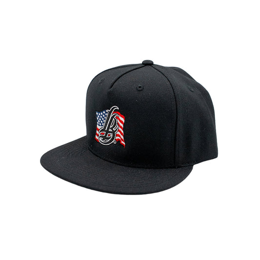 Americana Cursive LB Black Snapback