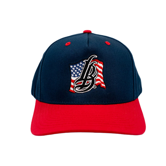 Americana Cursive LB Navy & Red Baseball Hat