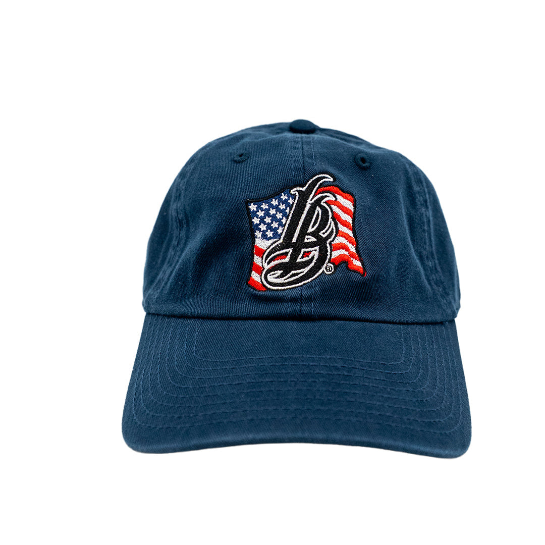 Americana Cursive LB Unstructured Navy Dad Hat