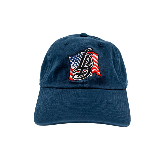 Americana Cursive LB Unstructured Navy Dad Hat