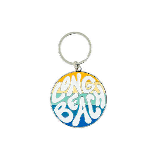 Long Beach Beach Vibes Enamel Keychain