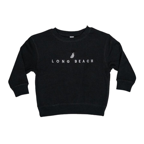 Toddler Embroidered Black Crew Neck Sweater